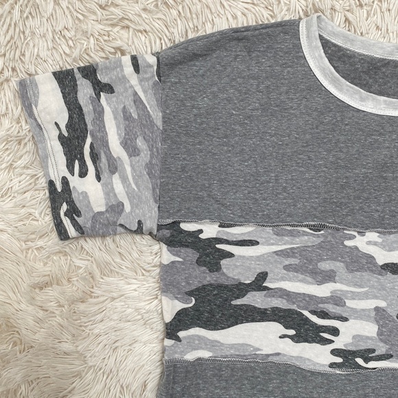 BiBi Camo Ringer SS Tee 💗 Gray & White - Picture 5 of 9